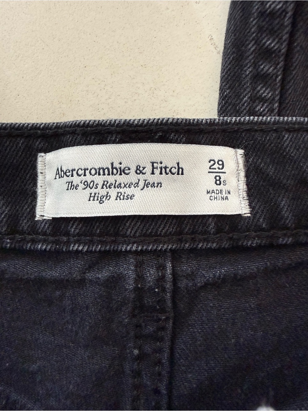 Abercrombie Black Distressed 90s Relaxed High Rise Jean 29 - Picture 3 of 6